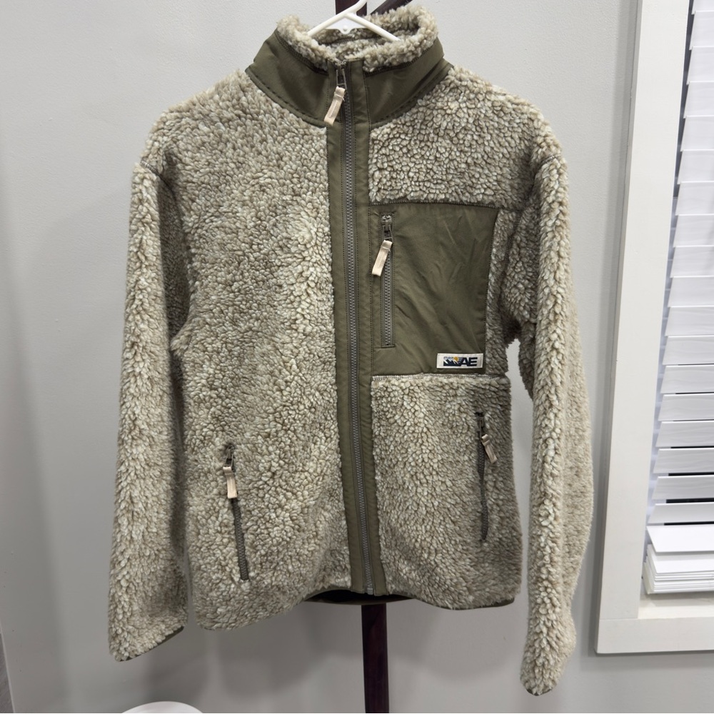 American Eagle 24/7 Sherpa Full Zip Jacket Men’s XS NWT